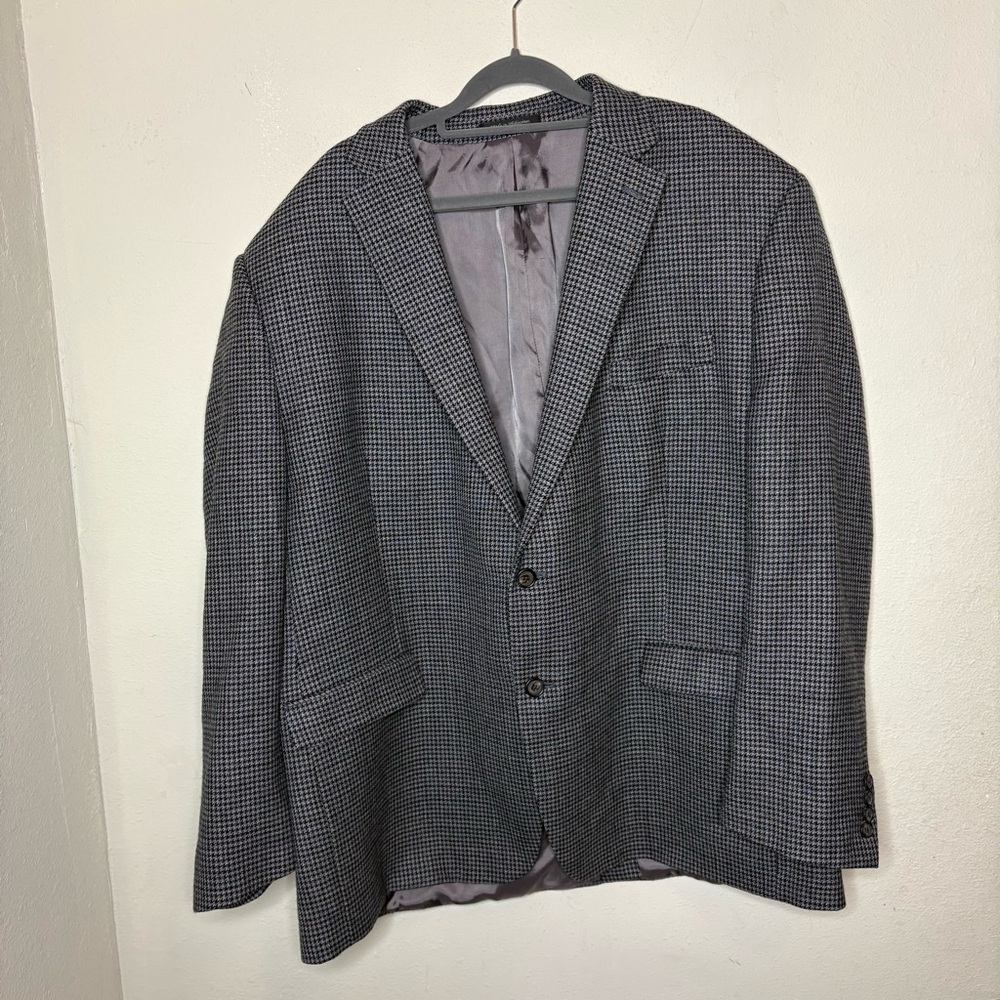 Men's Ralph Lauren Gray Houndstooth Sport Coat - Tailored Two-Button Blazer